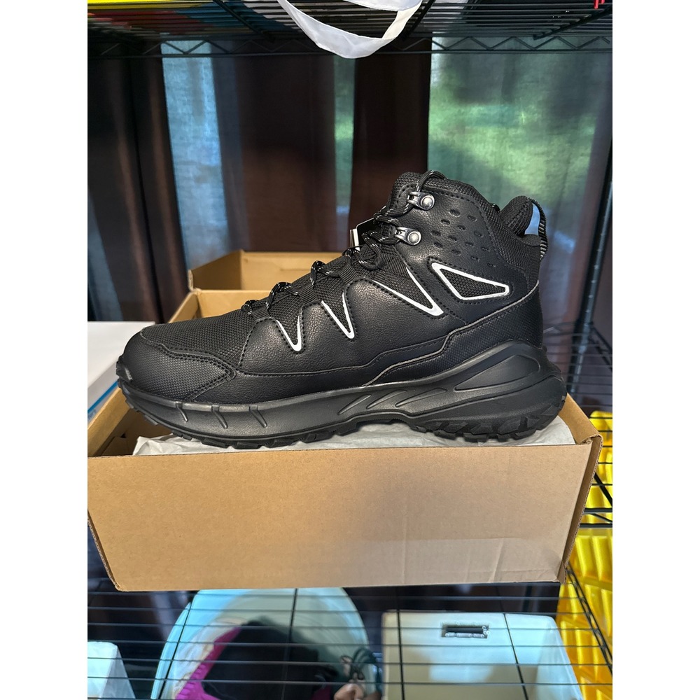FitVille Rugged Core Hiking Boots Mens 11.5EW Black Wide Toe Trail Shoes NEW